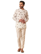 Manyavar MenS Short Kurta, Full Sleeves Mandarin Collar Ethnic Waist Length Kurta Only, Kurta For Festival, Wedding, Blended Co