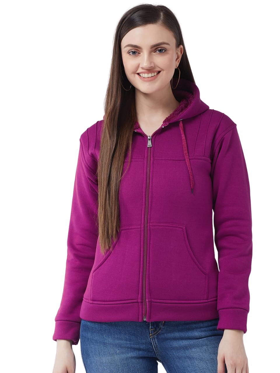 PIVL Women Solid Hooded Jacket For Winter