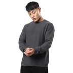 Bewakoof Mens Solid Regular Fit Full Sleeve Round Neck Cotton Sweater Grey