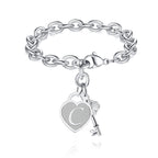 TONY & SANDY Silver Charm Bracelet Chain Stocking Stuffers for Teens Gifts Girls Ages 14 16 18 12 Teenage Girls Jewelry Personal