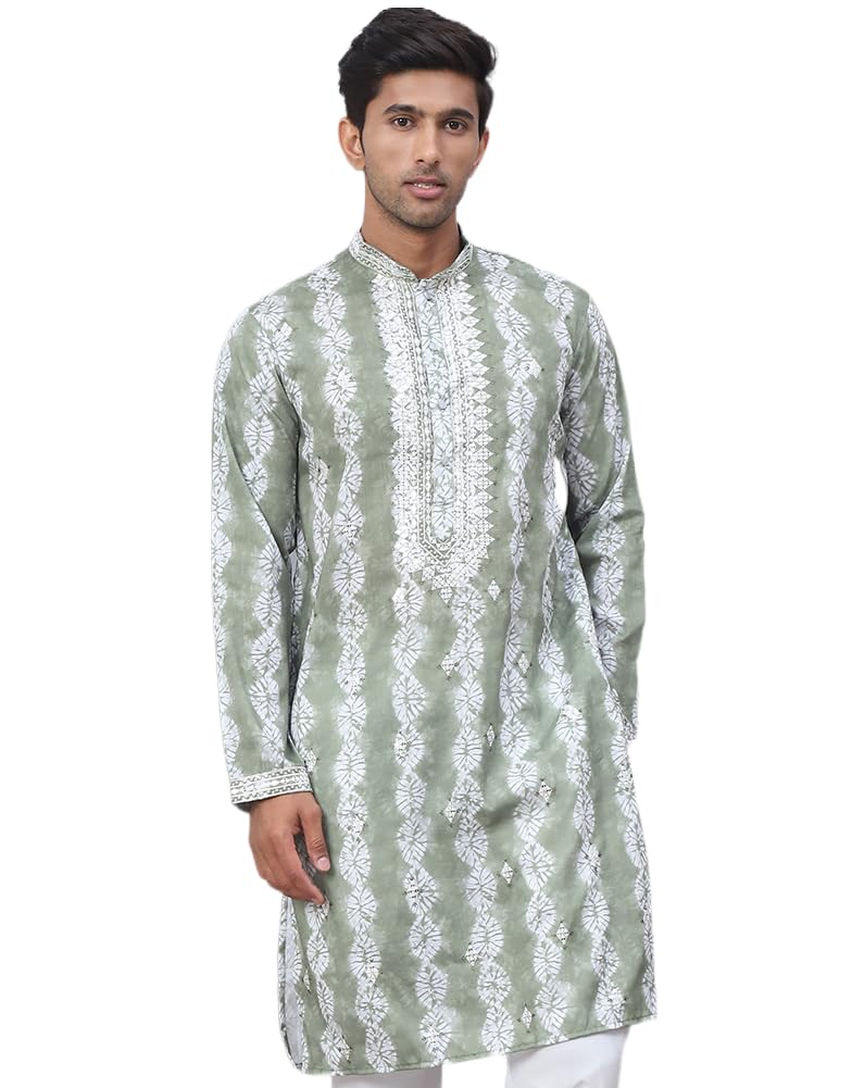 Jompers Mens Tie Dye Embroidered & Sequin Kurta
