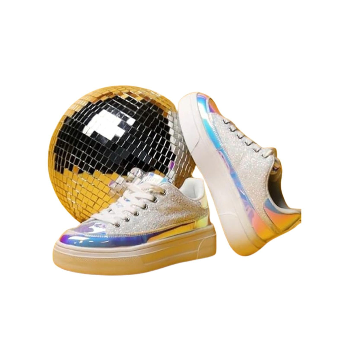 HAMSTER London Mousehole Bling Party Unisex Sneakers Casual Laceup Shoes for Girl/Boy | Breathable7 White 7