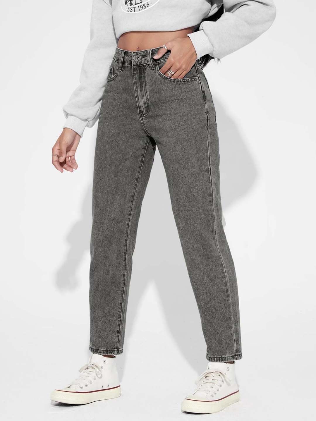 Kotty Womens High Rise Cotton Lycra Blend Slim Fit Solid Jeans