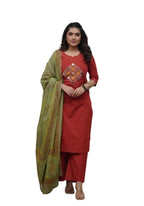 Fabnex Kurta Set For Women | Women Kurti Pant Set (K-163-Red-S)