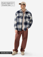 The Souled Store Plaid Originals: Arctic Men and Boys Long Sleeve Collared Neck Button Front Cotton Oversized Fit Flannel Shacke