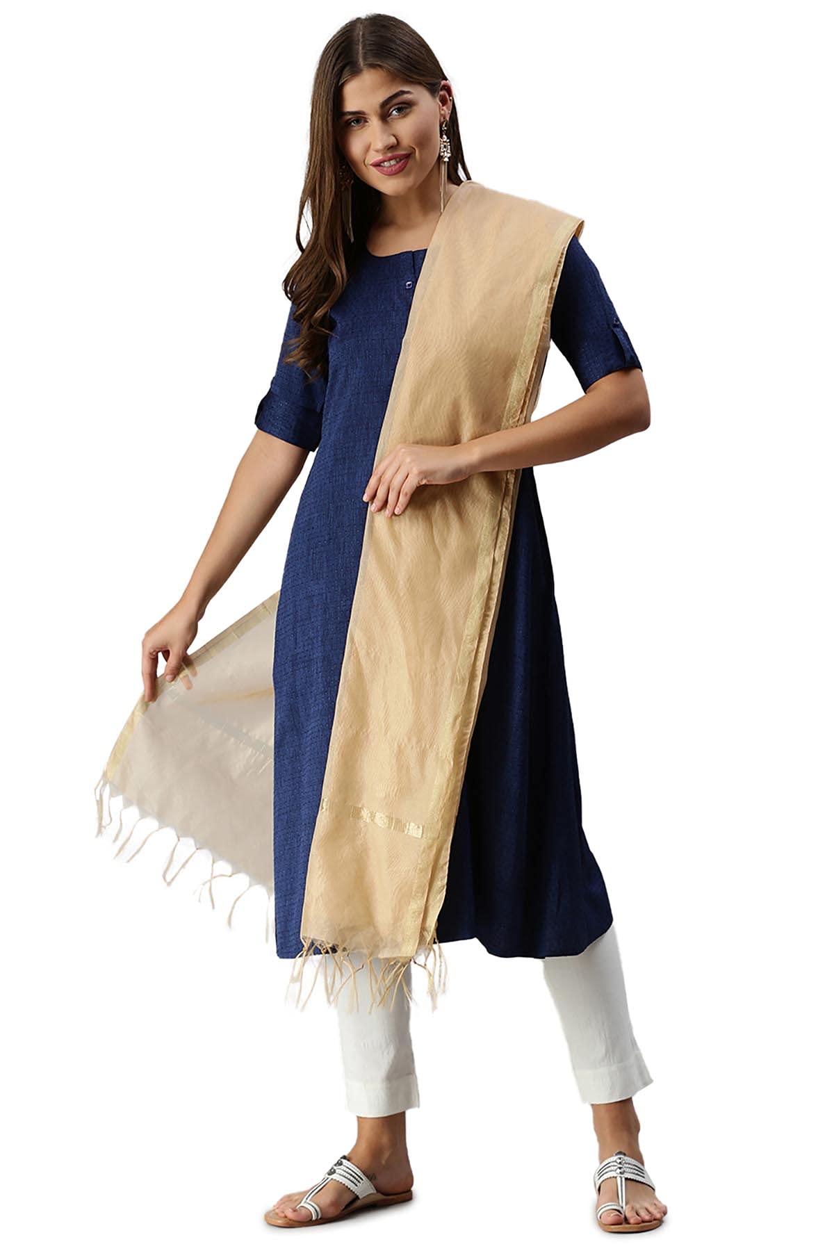 Soch Women Art Silk Solid Dupatta