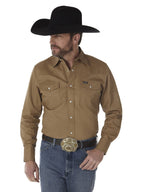 Wrangler mens Cowboy Cut Western Long Sleeve Snap Firm Finish work utility button down shirts, Rawhide, 3X-Large Tall US