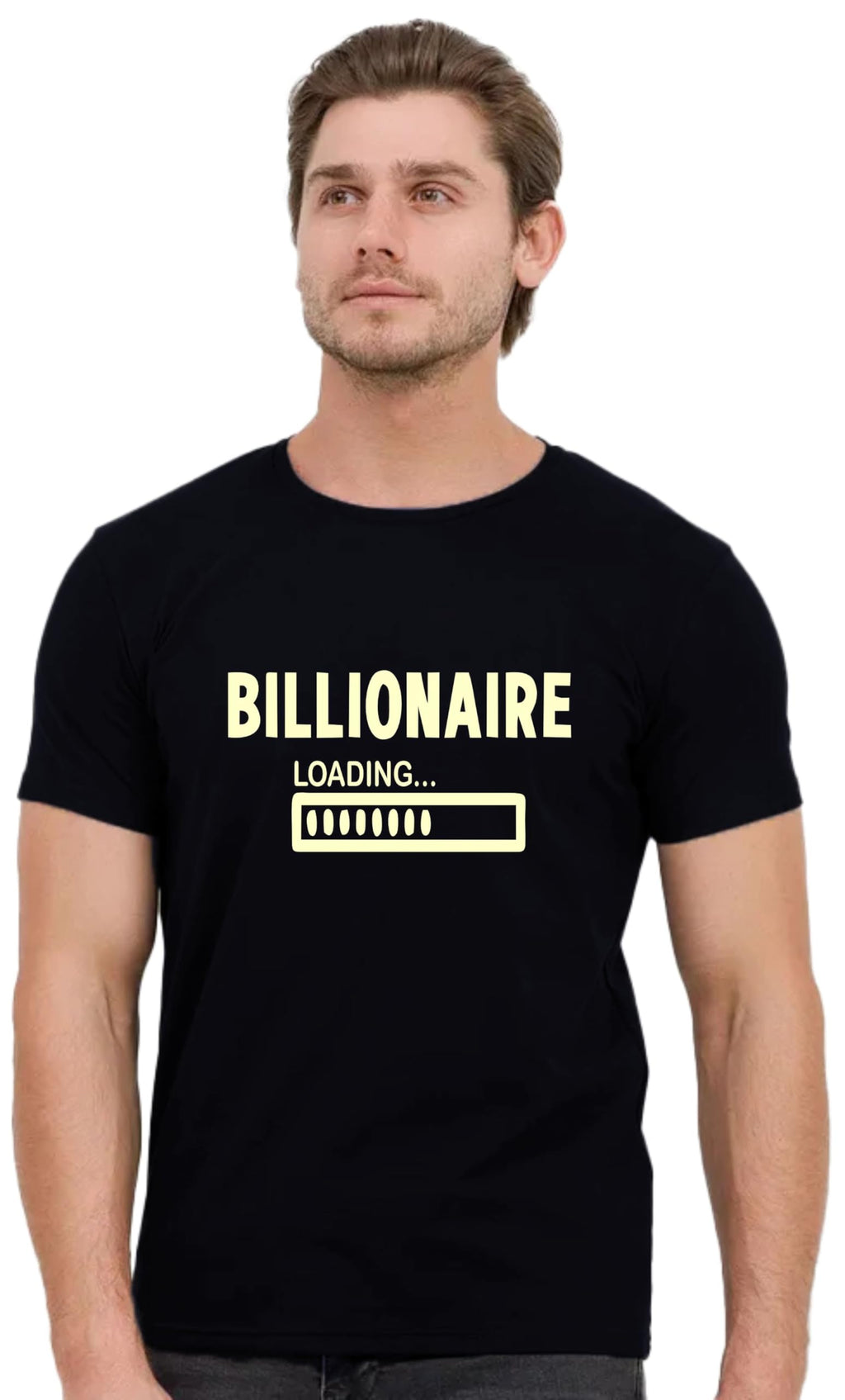 Uniplanet Store MenS Cotton Blend T Shirt With Round Neck Half Sleeves Graphic Printed Regular Fit And Standard Length Black