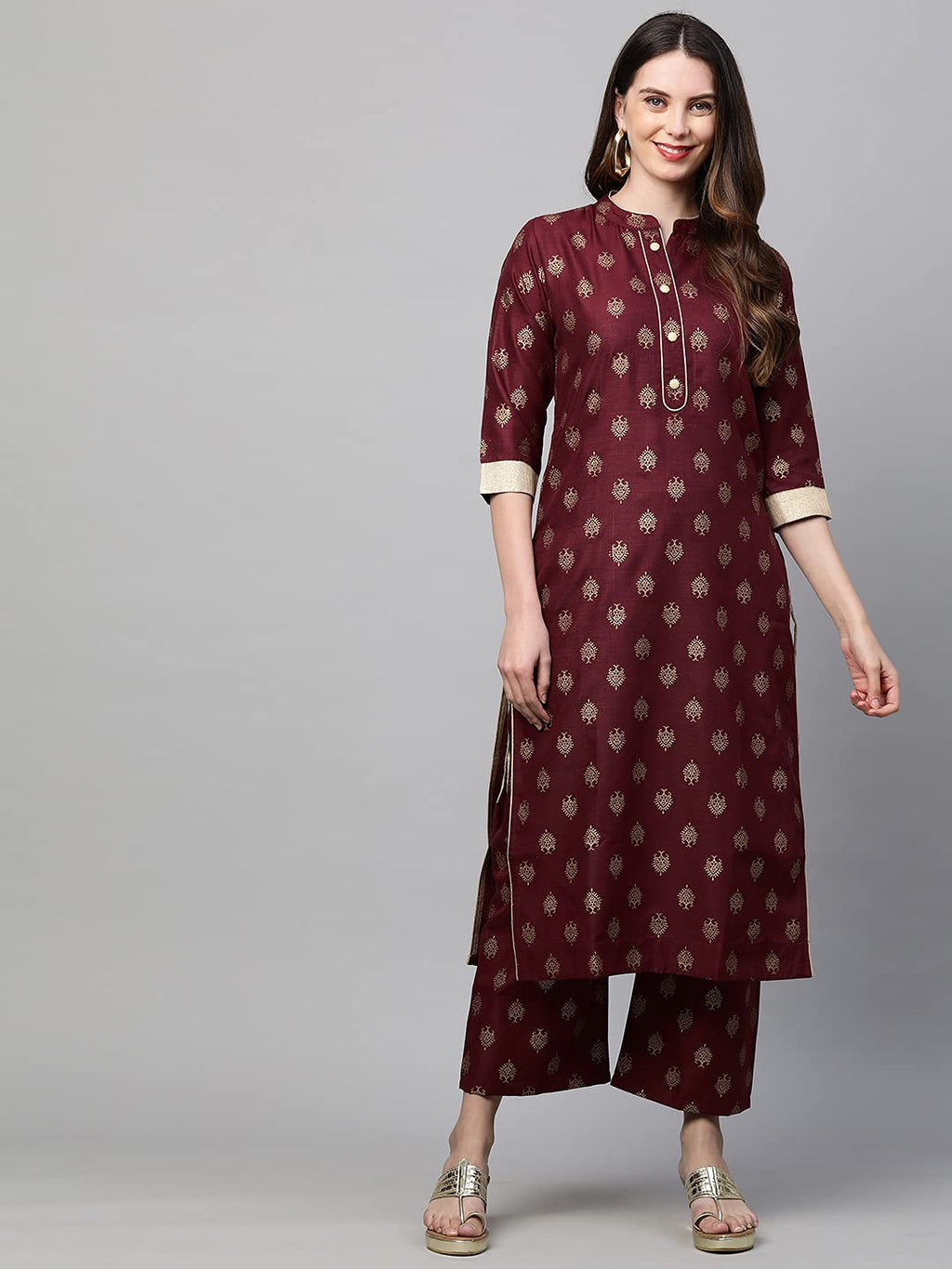Anni Designer Women'S Cotton Regular Kurta With Palazzo