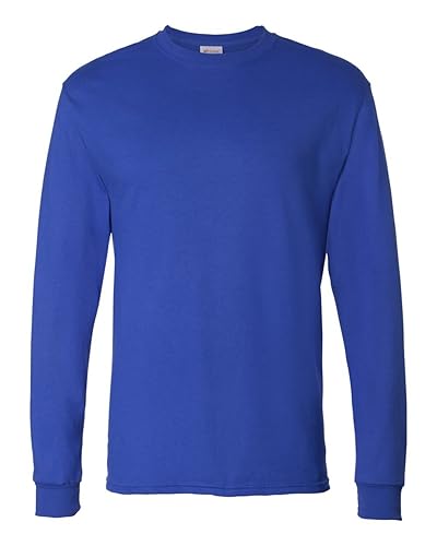 Hanes 5.2 oz. ComfortSoft Cotton Long-Sleeve T-Shirt, Deep Royal, 3XL