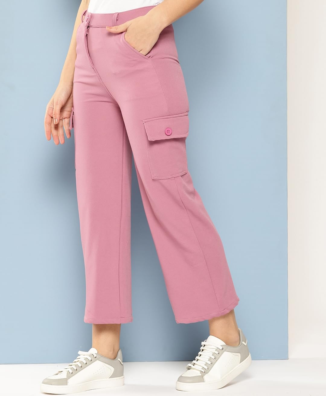 Aarika Girls Casual Wear Pink Colour Solid Nylon Pant (9-14 Years)