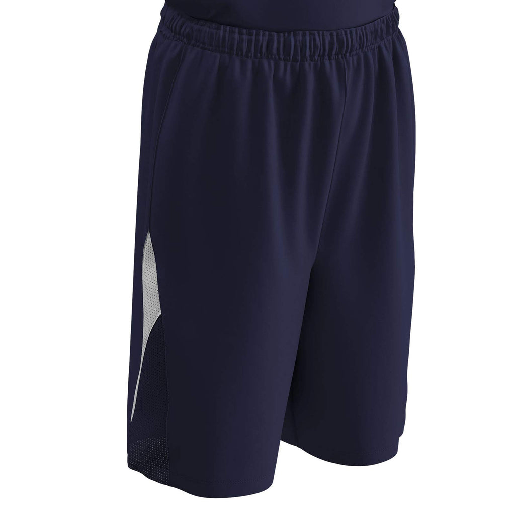 Champro Pivot Reversible Polyester Basketball Short, Youth Medium, Navy, White