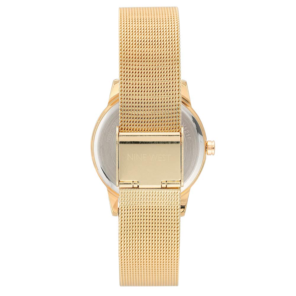 Nine West Women's Floral Dial Mesh Bracelet Watch
