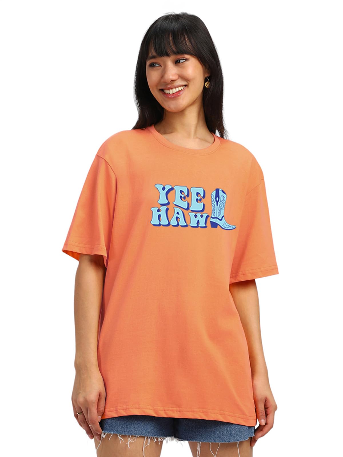 Juneberry Pack Of 2, 100% Pure Cotton, Round Neck, Oversized, Loose, Baggy Fit, Drop Shoulder, Graphic Printed, Half Sleeve T-Sh
