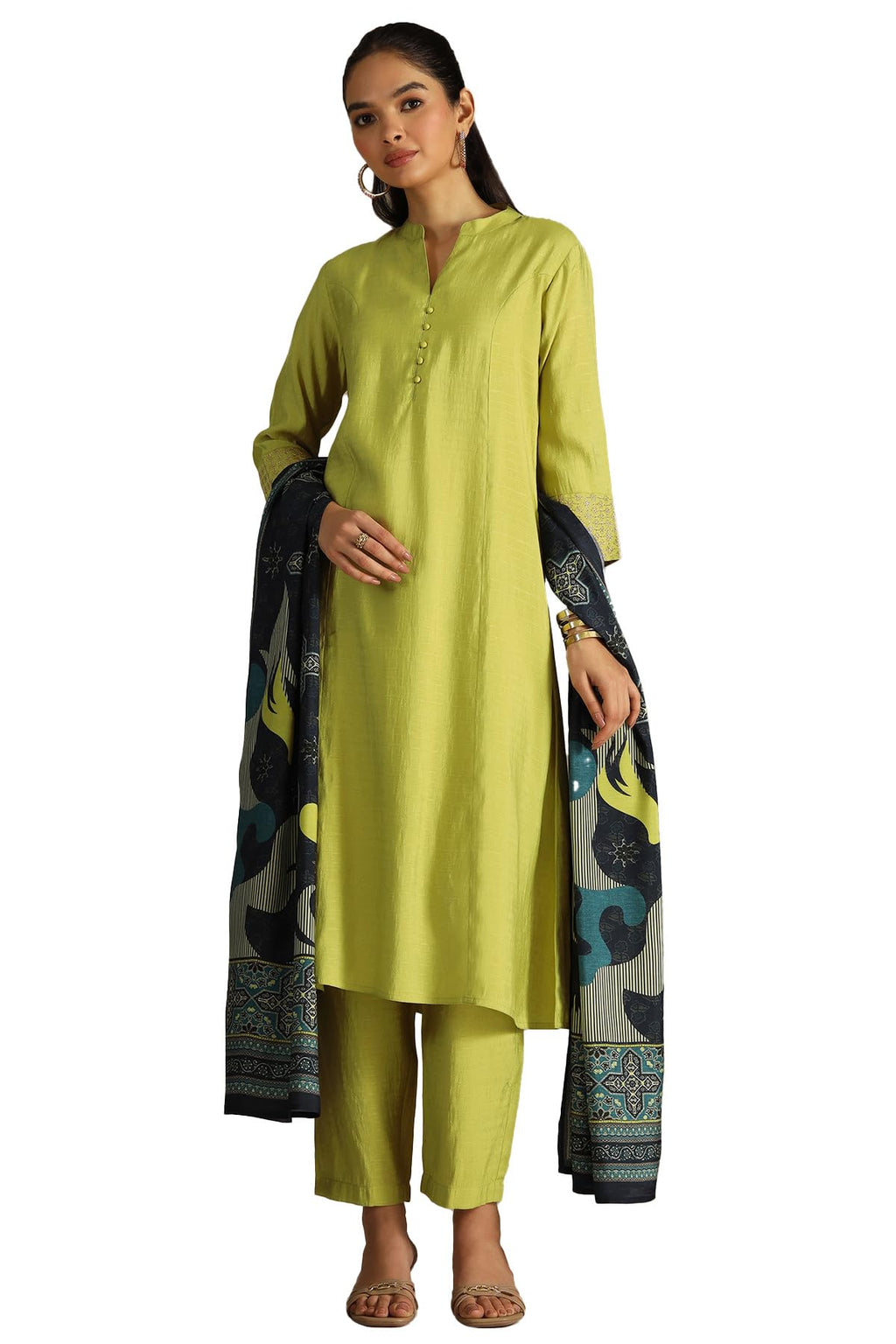 Soch Women Silk Blend Woven Design Suit Set
