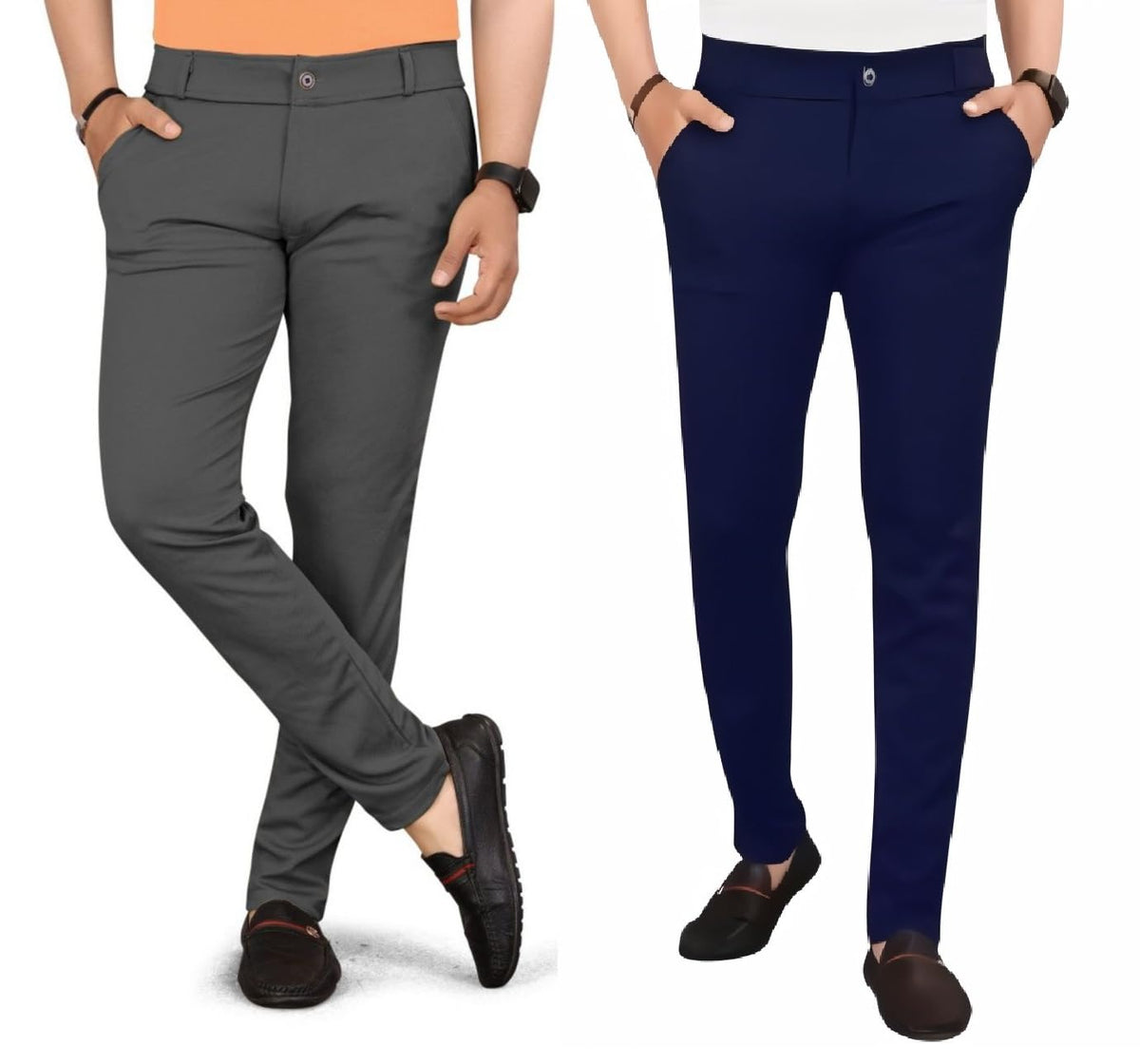 Combo Pack Of 2 Track Pants For Man MenS Regular Fit Casual Chino Trouser Style Lower, Everyday Wear Lower Pants Stretchable Ly 34