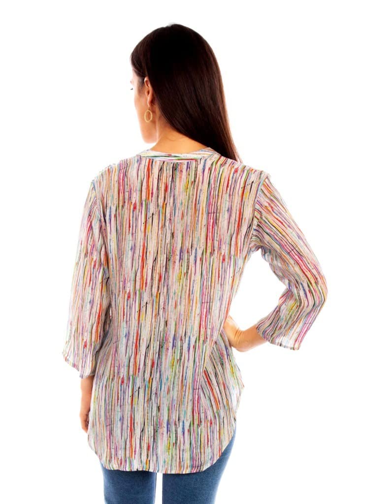 ABSTRACT STRIPE PRINT BLOUSE