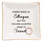 HOME SMILE Colleague to Friend Gifts for Women Jewelry Tray- Retirement Leaving Farewell Appreciation Birthday Christmas-Chance 