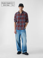 The Souled Store Plaid Shirt: Copper Men and Boys Long Sleeves Collared Neck Button Front Cotton Relaxed Fit Shirts