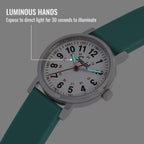 Speidel Scrub Petite Watch Made for Doctors, Nurses, EMT, Surgeons and Students w/Red Second Hand in Hunter Green