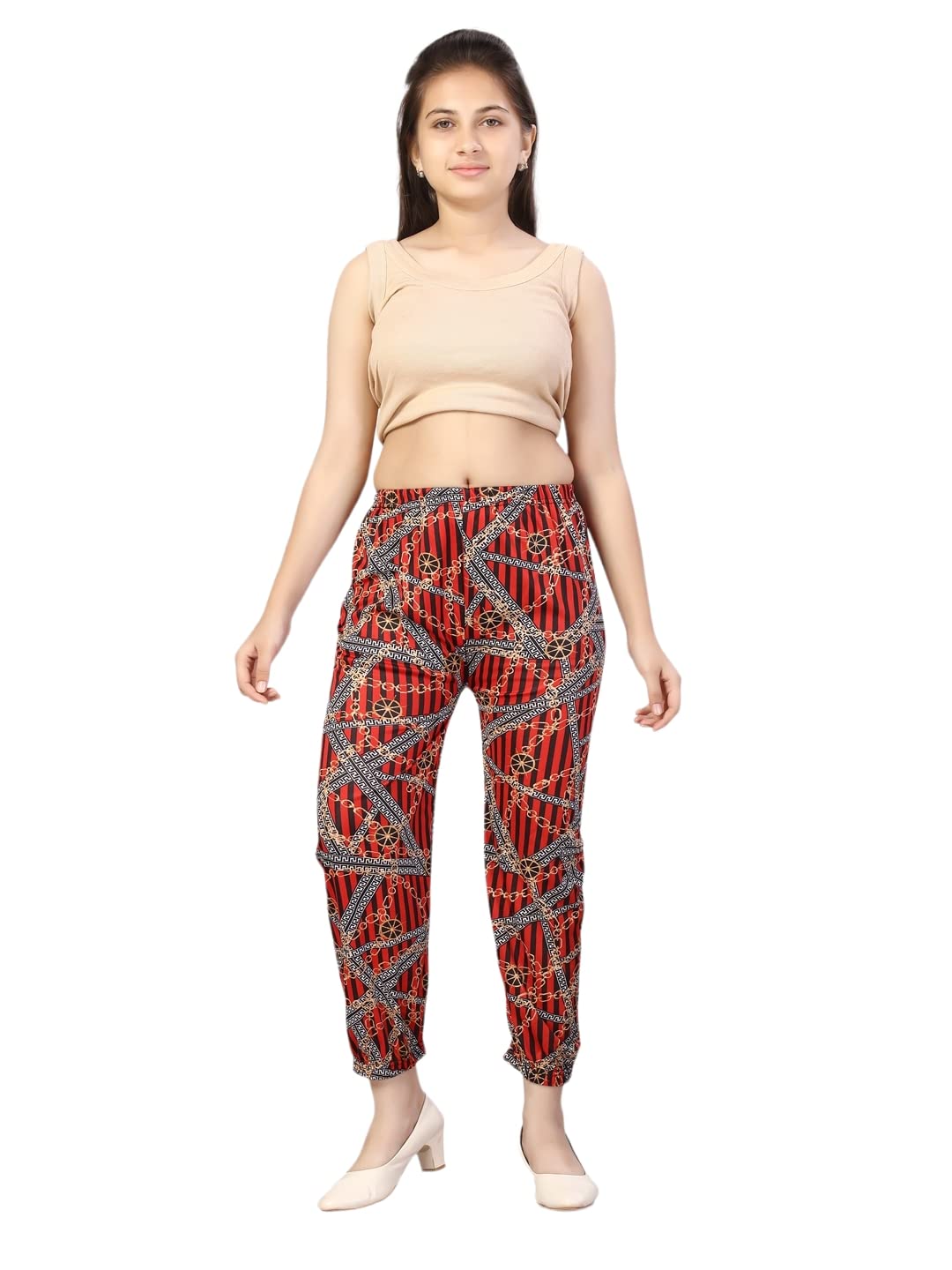 Aarika Girls Relaxed Pants (HRM-KG-2502_Red_34)