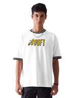 The Souled Store Official Disney: Goofy Mens and Boys Oversized fit Graphic Printed Half Sleeve Cotton White Color Oversized T-S
