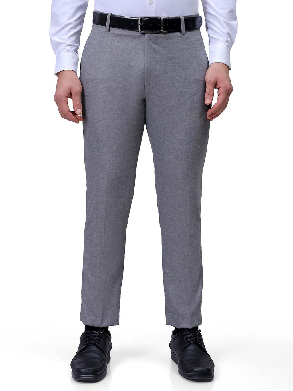 The Indian Garage Co Mens Slim Fit Self Design Formal Trousers Pants