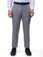 The Indian Garage Co Mens Slim Fit Self Design Formal Trousers Pants