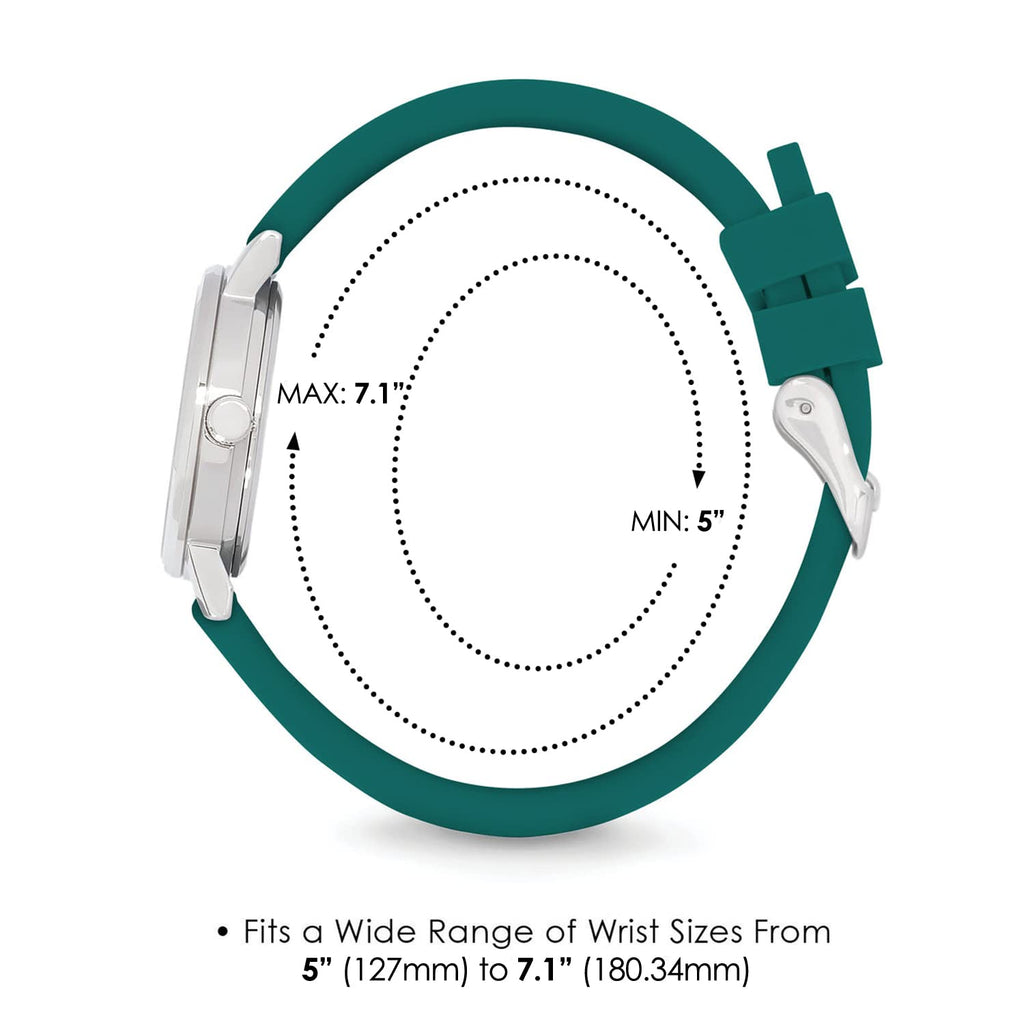 Speidel Scrub Petite Watch Made for Doctors, Nurses, EMT, Surgeons and Students w/Red Second Hand in Hunter Green