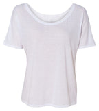 Ladies Slouchy T-Shirt - WHITE MARBLE - S(D0102H7W54T)