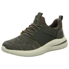 Skechers Men Delson 3.0 Cicada Knitted Bungee Lace Slip-On Casual Shoes
