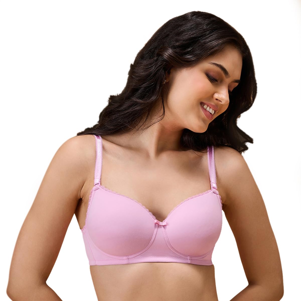 Nykd Butter-Soft Brushed Polyamide Wireless T-Shirt Bra With Breathable Padded Cups And Detachable Straps | Sweetheart Neckline 