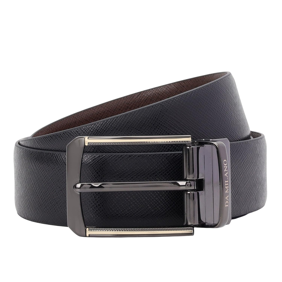 Da Milano Reversible Leather Belt For Men  Black & Brown (Size 90 Cm) 38