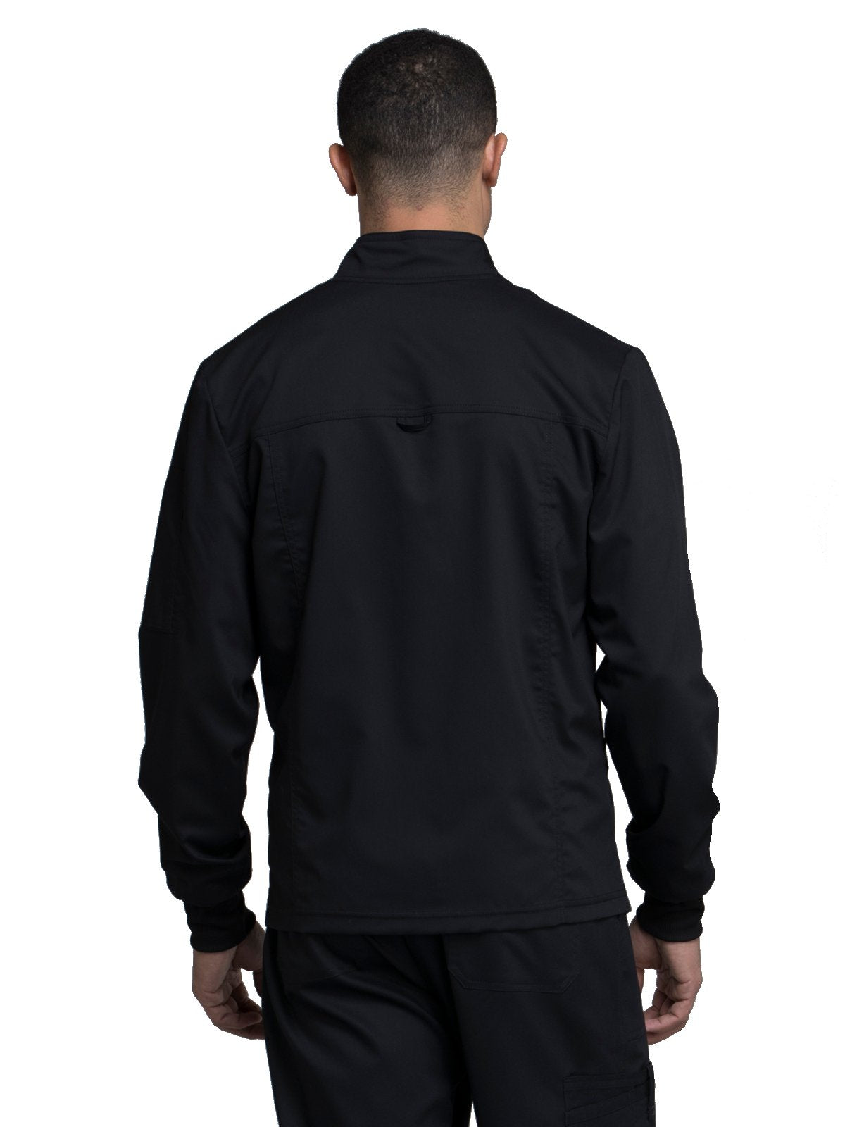 Cherokee Men warm up Scrub Jacket with Zip Front WW320, M, Black