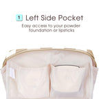 Large Vegan Leather Makeup Bag Zipper Pouch Travel Cosmetic Organizer for Women (Large, Light Checkerboard)