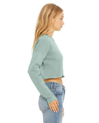 Ladies cropped Fleece crew - DEEP HEATHER - S(D0102H7WF12)