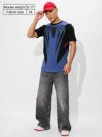 The Souled Store Official Spider-Man Originals: Spidey Sense Graphic Printed Regular Fit Cotton Short Sleeve Round Neck Drop Cut