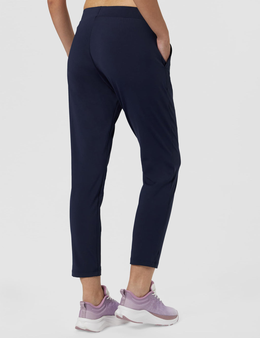 Enamor Athleisure Womens Polyester Blend Mid Rise Relaxed Fit 7/8 Length Quick Dry 4 Way Stretch Antimicrobial Smart Active Tra