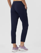 Enamor Athleisure Womens Polyester Blend Mid Rise Relaxed Fit 7/8 Length Quick Dry 4 Way Stretch Antimicrobial Smart Active Tra