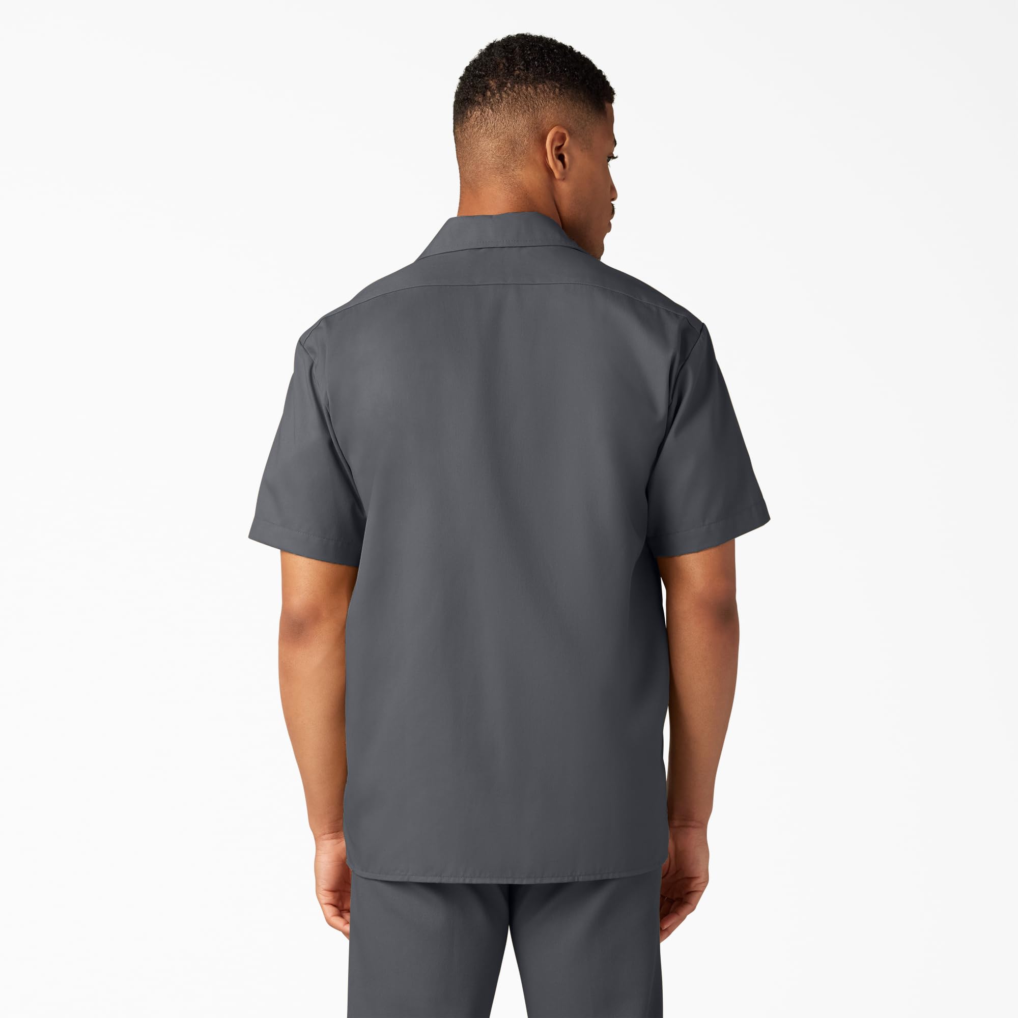 Unisex Short-Sleeve Work Shirt - BLAcK - S(D0102H7MFI8)