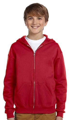 Youth 8 oz NuBlend Fleece Full-Zip Hooded Sweatshirt - J NAVY - L(D0102HI3F7A)