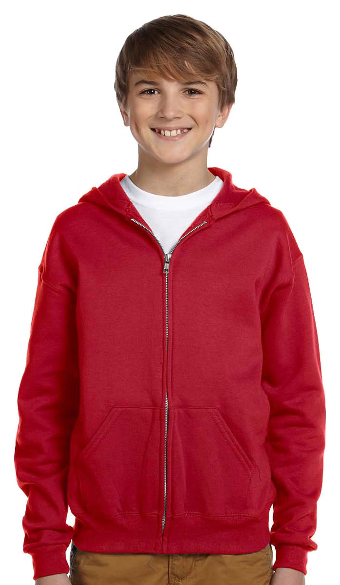 Youth 8 oz NuBlend Fleece Full-Zip Hooded Sweatshirt - J NAVY - L(D0102HI3F7A)