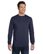 Mens 55 oz 100% Organic cotton classic Long-Sleeve T-Shirt - BLAcK - S(D0102H7ZgNX)