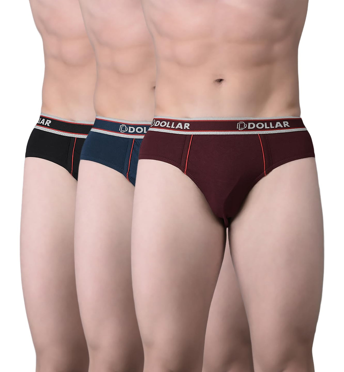 Dollar Bigboss MenS Pack Of 3 Combed Solid Cotton Brief With AntiMicrobial Odour Control (8905203757565_Mbbr04MdstePo3Co1
