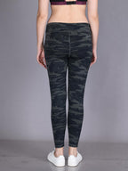 Lyra WomenS Polyester Activewear Sports Ankle Length Tights Grey Camouflage
