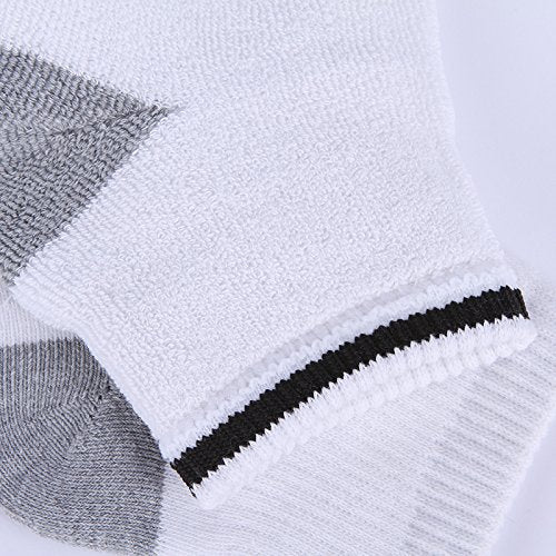 EnerWear 10P Pack Men's Cotton Moisture Wicking Cushion Low Cut Socks (10-13/Shoe: 6-12, White)