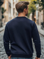 Nobero Navy Blue Unisex Cotton Solid Plain Sweatshirt Sports Winter Gym Workout Running Travel Trekking Hooded Sweatshirts And F