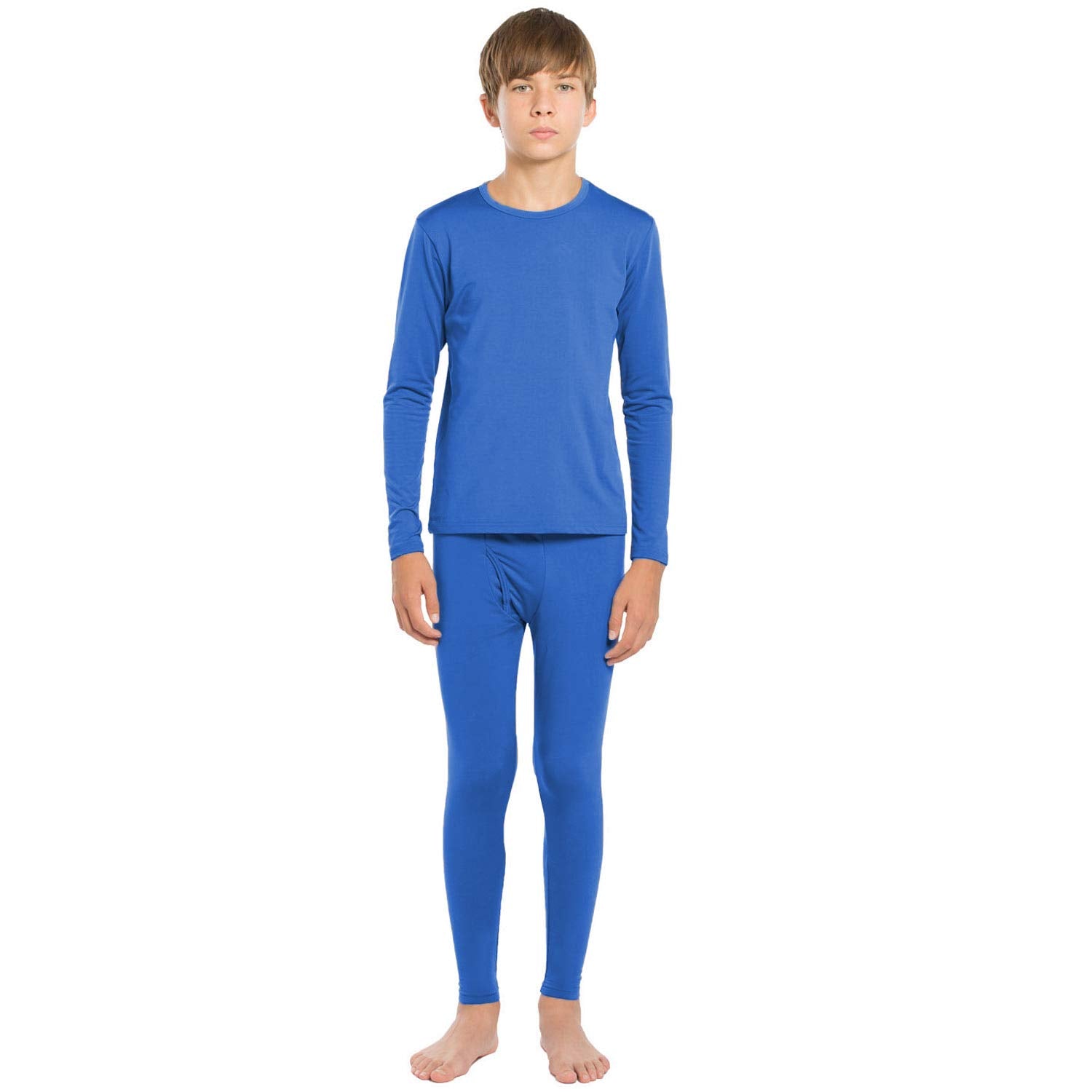 ViCherub Thermal Underwear Set for Boys Long Johns Fleece Lined Kids Base Layer Thermals Sets Boy Blue M