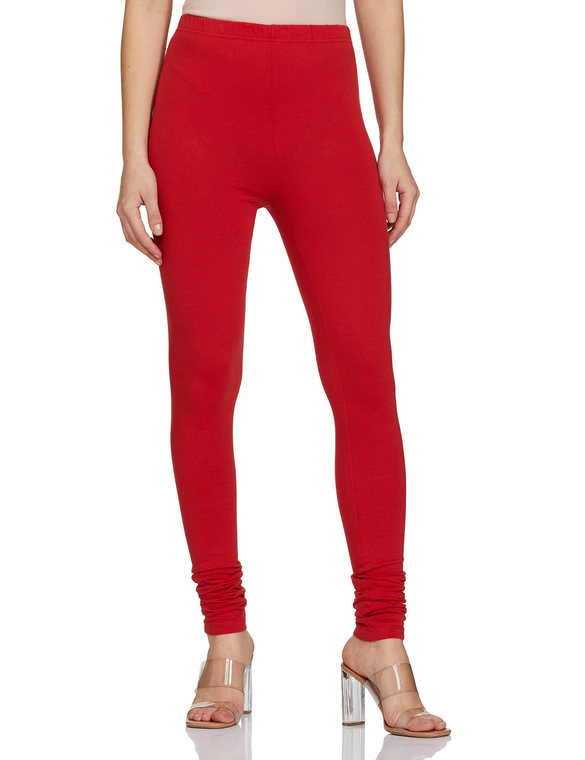 Aurelia WomenS Cotton Knit Red Chudidar - M