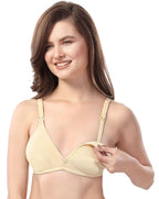 Fabme WomenS Cotton Non Padded Wire Free Seamless Bra Beige